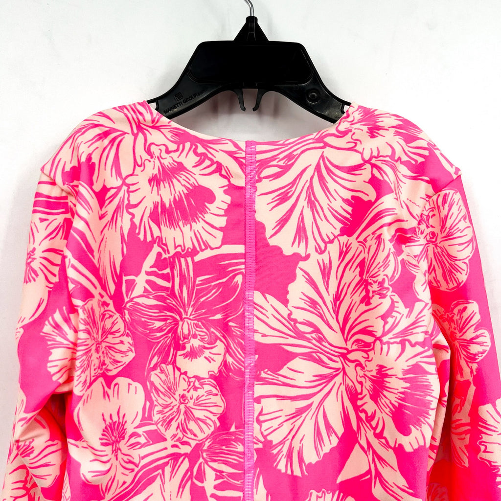 MAAJI Miku Reversible One Piece Swimsuit Girls Sz 8 Pink Floral Long Sleeve NWT