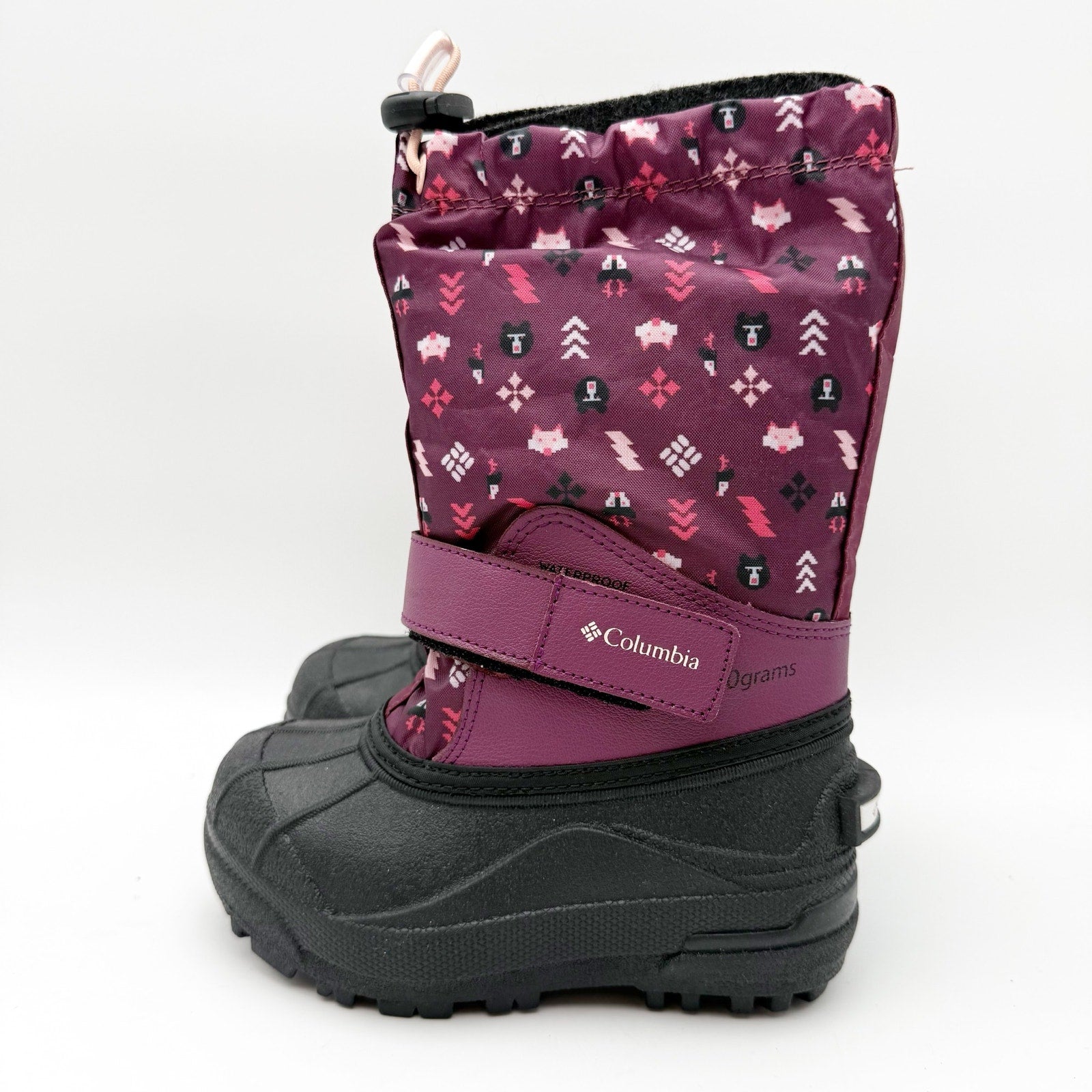 Columbia Girls Powderbug Forty Winter Boots US 9 Purple Waterproof Insulated NIB