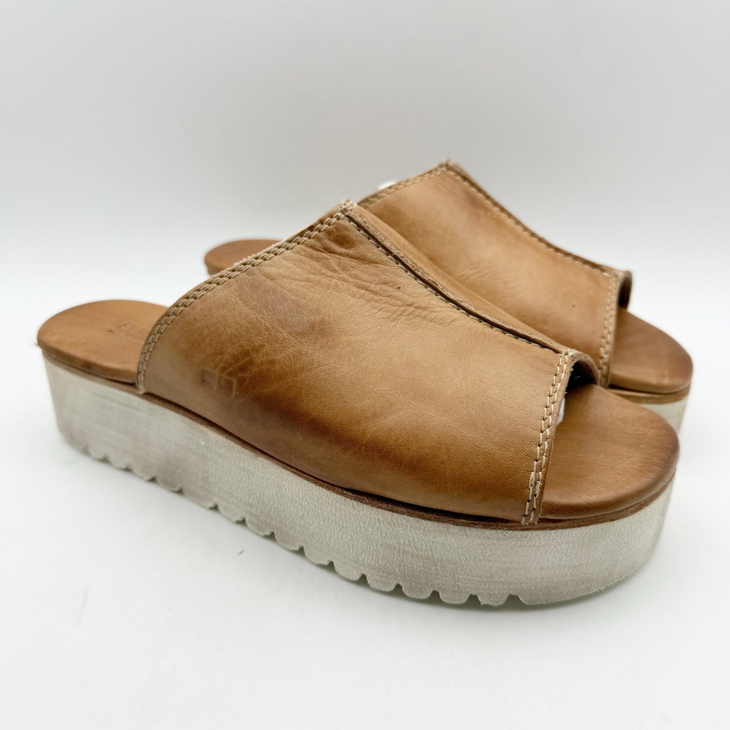 Bed Stu Womens Fairlee II Platform Sandals US 7 EU 37 Tan Rustic Leather NIB