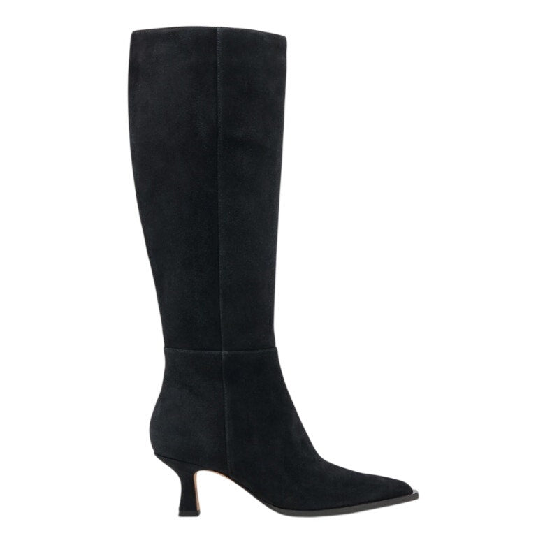 Dolce Vita Womens Auggie Knee High Heeled Boot 7.5 Extra Wide WC Black Suede NIB