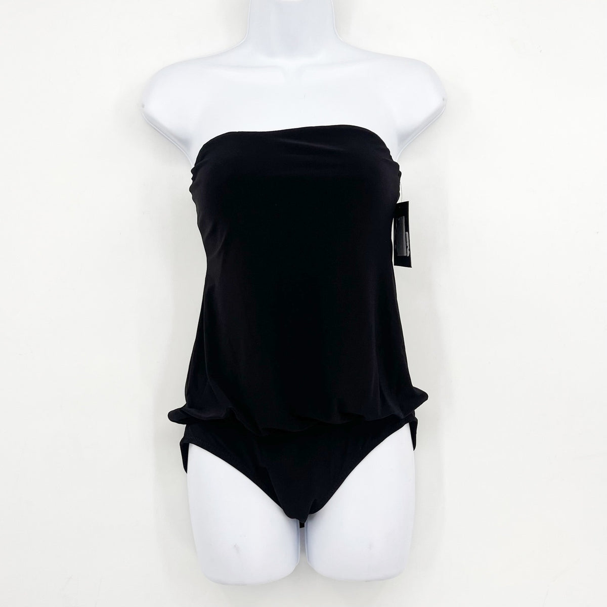 NORMA KAMALI Strapless Babydoll Mio One-Piece Swimsuit Small Black NWT
