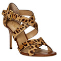 Lauren Ralph Lauren Womens Gisella Heel Sandals US 9.5 Tan Cheetah Haircalf NWOB