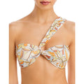 L*Space Womens Mick Bikini Top XL Yellow Mod Print Floral One Shoulder NWOT