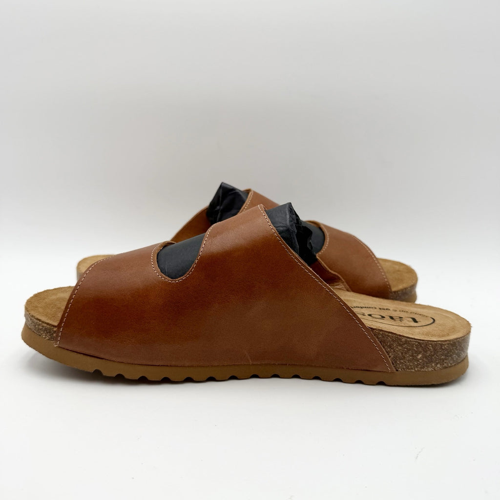 Taos Footwear Womens Casita Sandals Size 10 M Tan Brown Leather Flats NIB