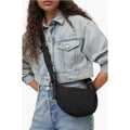 ALL SAINTS Women's Half Moon Nylon Crossbody Bag Small Black NWOT