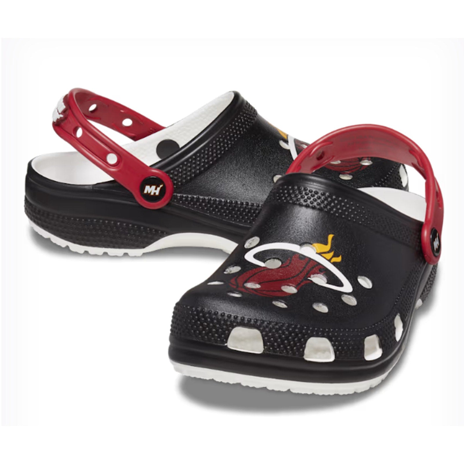 Crocs NBA Miami Heat Classic Clogs MENS 8 WOMENS 10 Black Red NWT