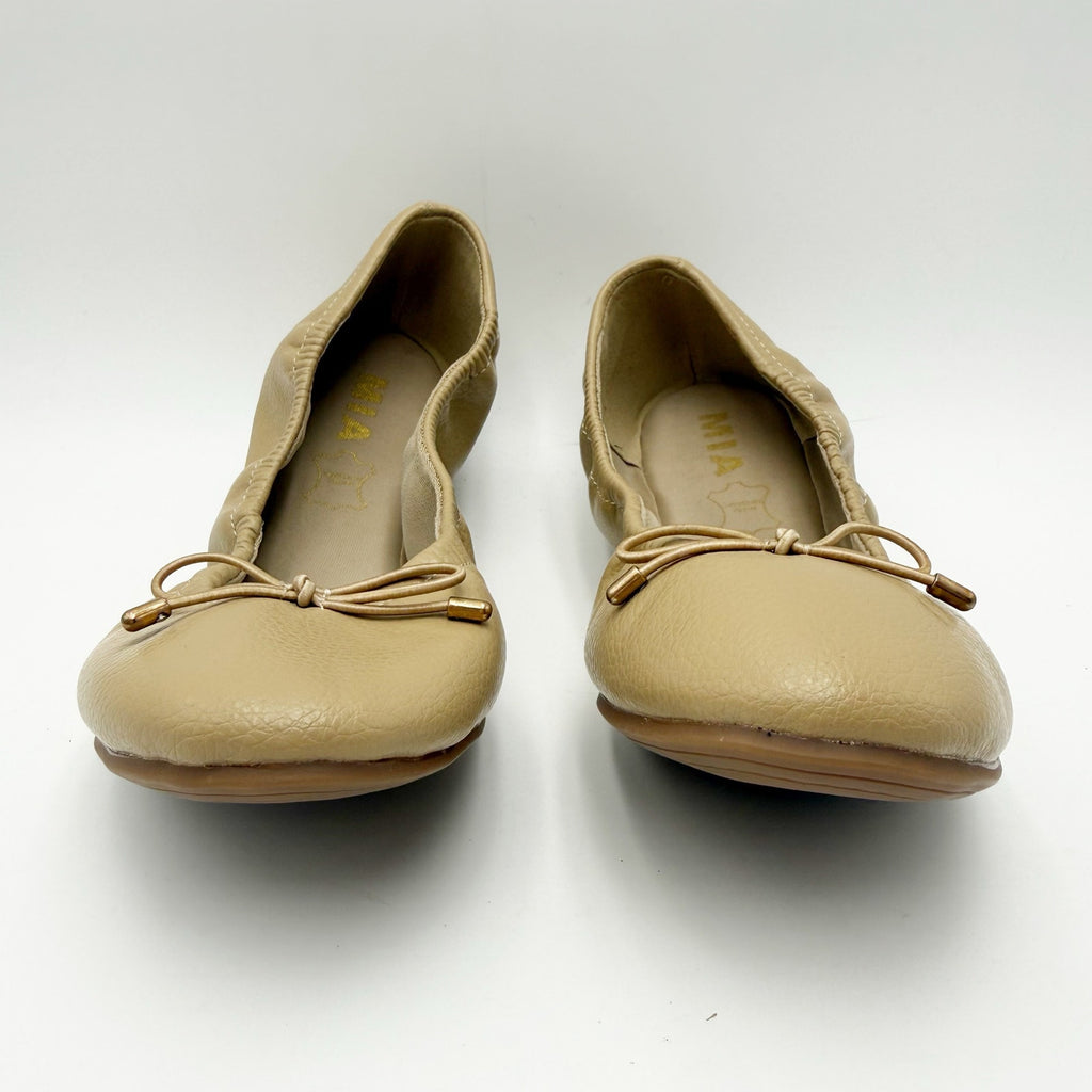 MIA Womens URI Ballet Flats Size 8.5 M Tan Beige Leather NWOB