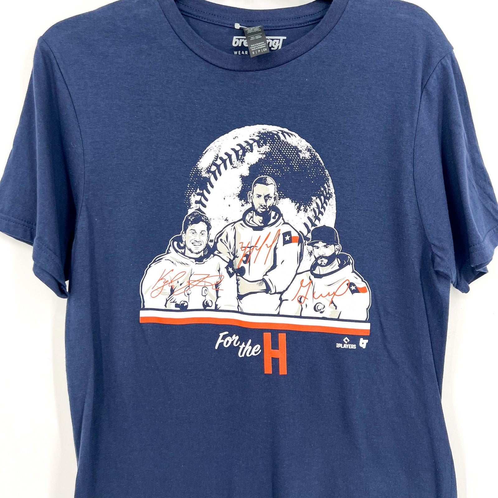 BREAKINGT Houston Astros For The H Graphic Short Sleeve T-Shirt Small Navy NWT