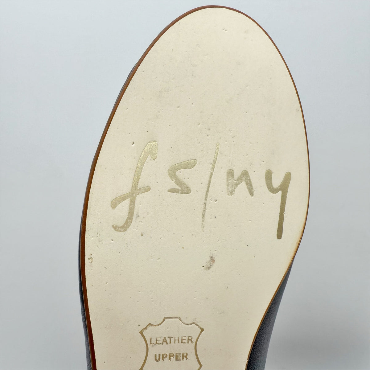 French Sole FS/NY Womens Jigsaw Flats Size 5 EU 35.5 Navy Blue Nappa Leather NIB
