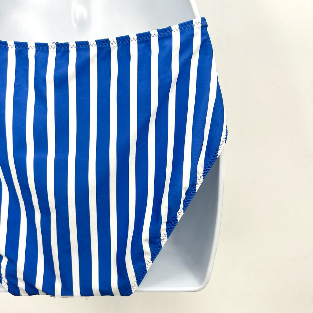 TOMMY BAHAMA Coastline Stripe Reversible Bikini Bottoms Small Blue White NWT