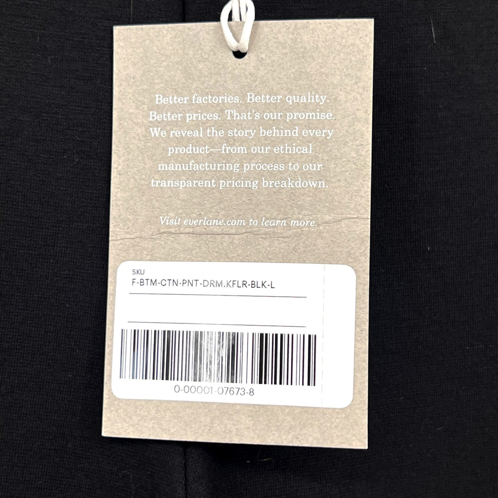 EVERLANE Women's The Dream Kick Flare Pants Large Black Flat Front NWT
