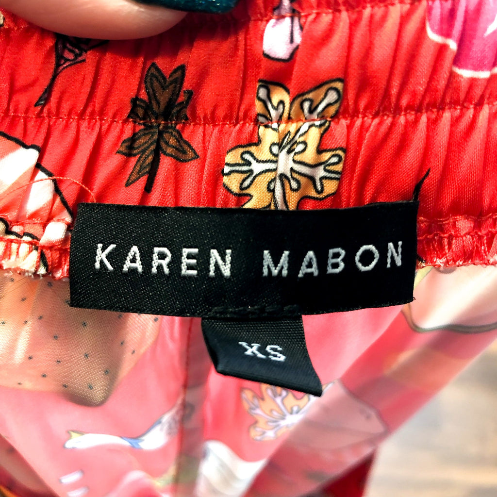 KAREN MABON Women's Holiday Feast Pajama Set XS Red Print Long Sleeve NWT