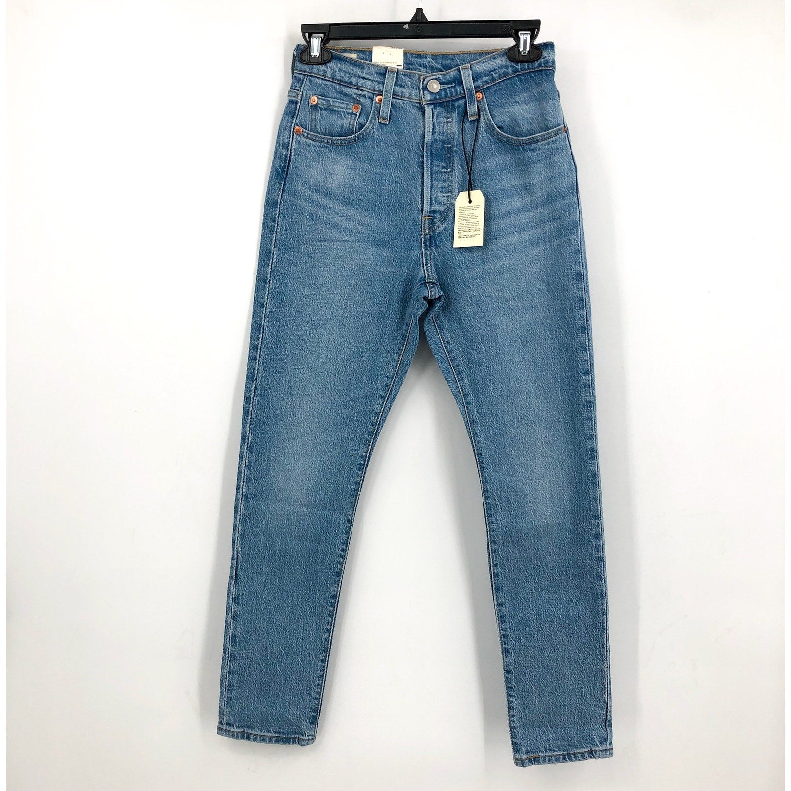 LEVI'S Women's 501 Skinny Jeans 25x28 US 0 Blue Tango Light 29502-0117 NWT
