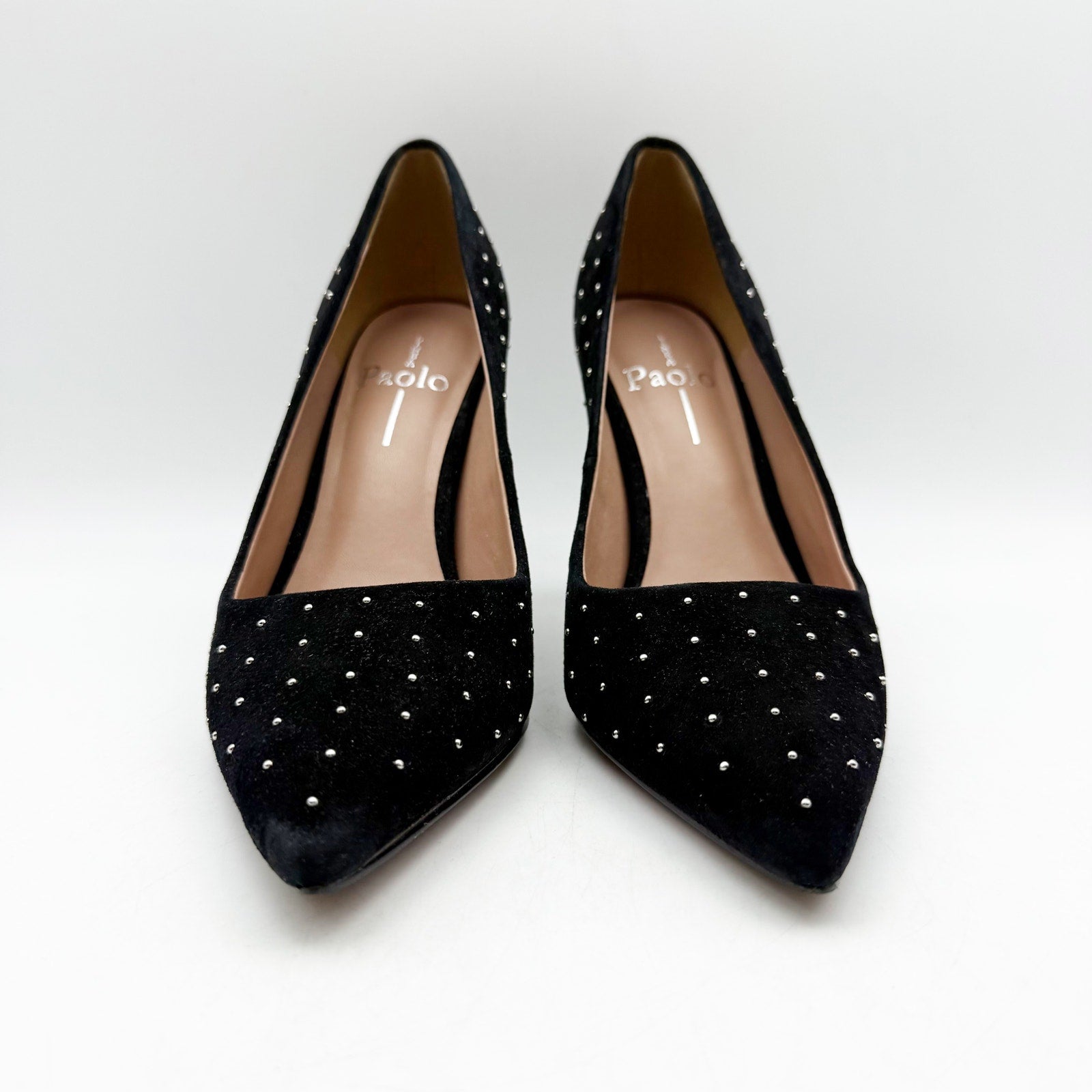 Linea Paola Womens Pamila Pumps US 5.5 M Black Stud Details Stiletto NIB