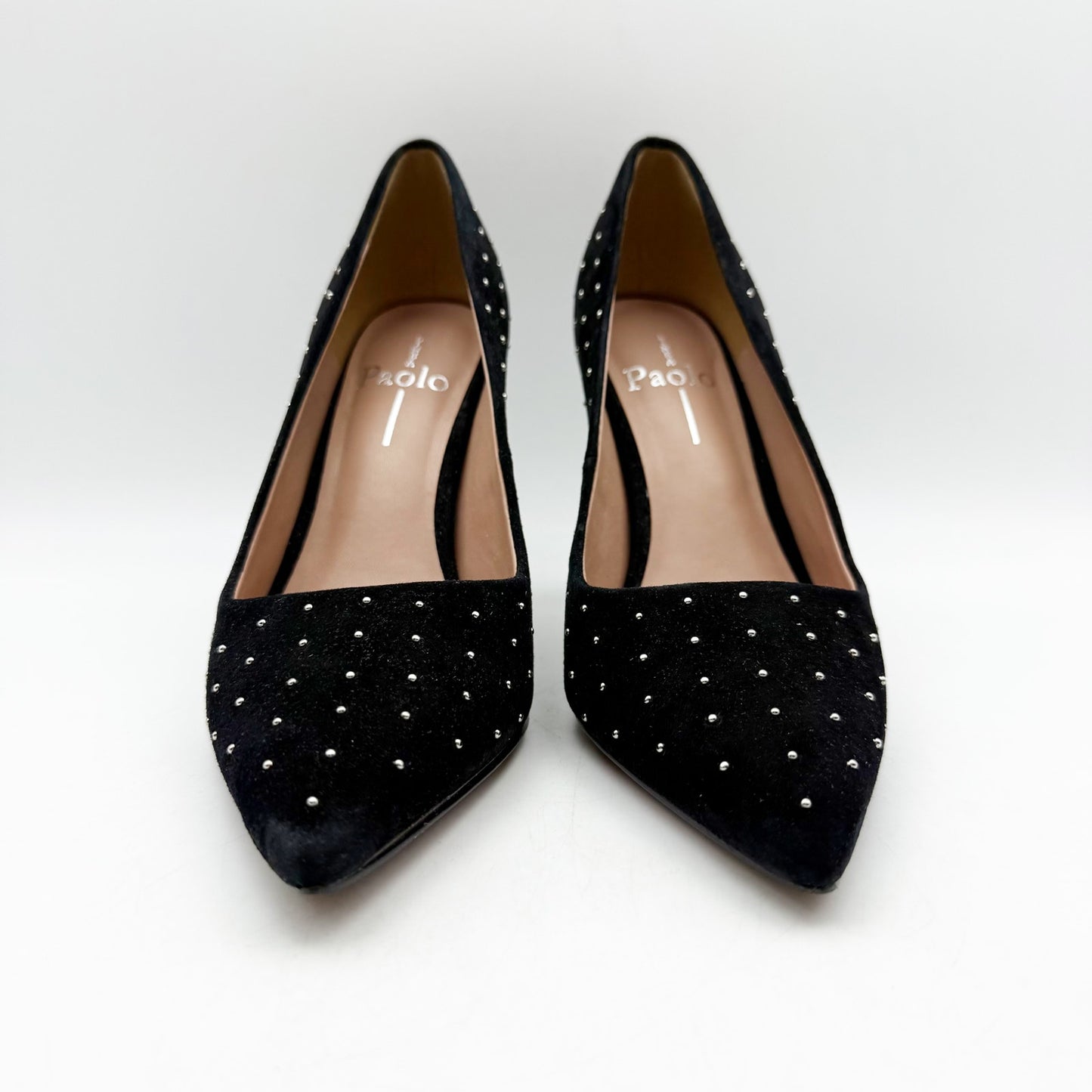 Linea Paola Womens Pamila Pumps US 5.5 M Black Stud Details Stiletto NIB