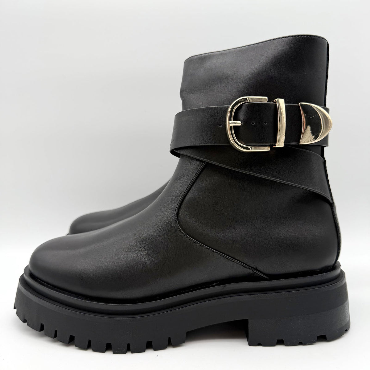 Steve Madden Womens Lonny Ankle Booties US 7.5 EU 38 Black Leather NIB