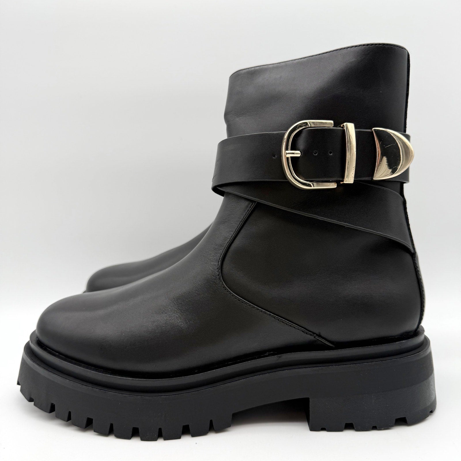 Steve Madden Womens Lonny Ankle Booties US 7.5 EU 38 Black Leather NIB