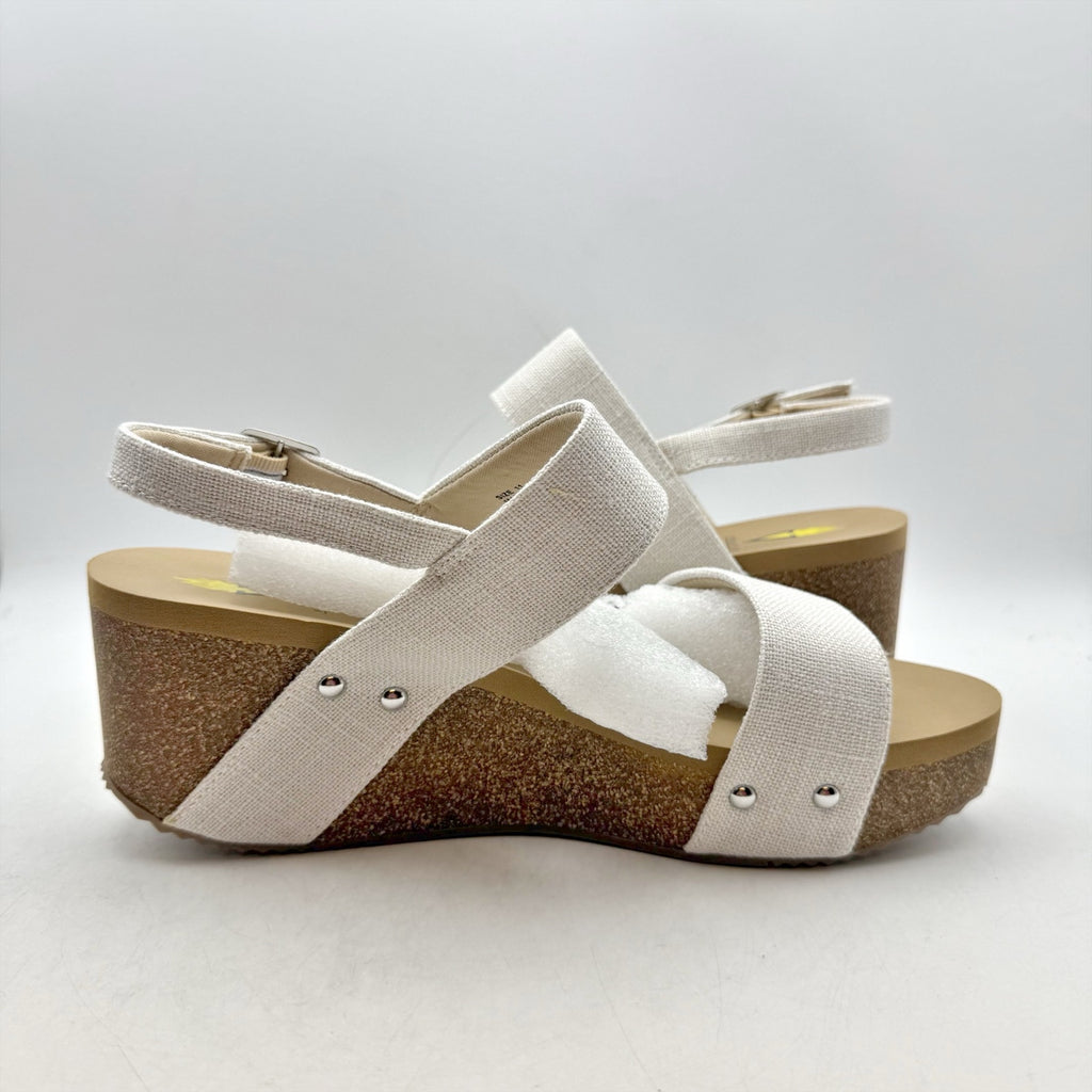 Volatile Womens Summerlove Slingback Wedge Sandals Size 11 White NIB