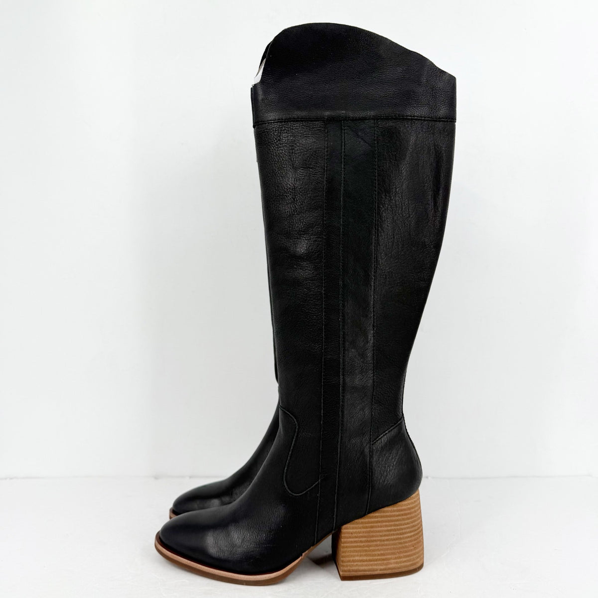 Kork-Ease Womens Avril Knee High Boots Size 8.5 M EU 39 Black Leather NIB