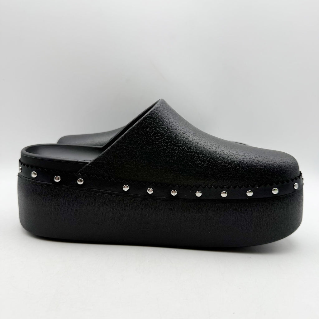 Crocs Womens Dylan Platform Clogs US 7 EU 37.5 Black Studded NIB