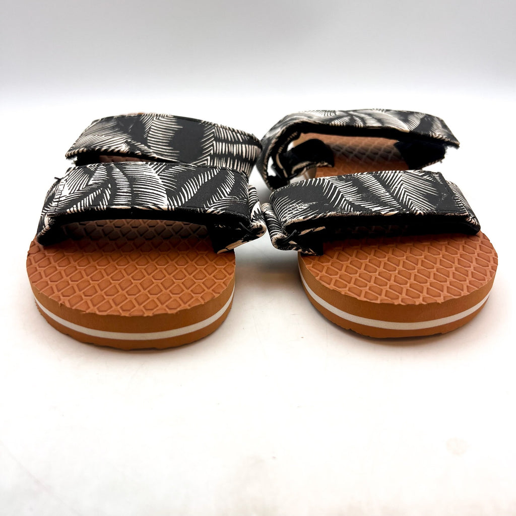VOLCOM Women's Eco Recliner Slide Sandals Size 7 Black White Print NWOB