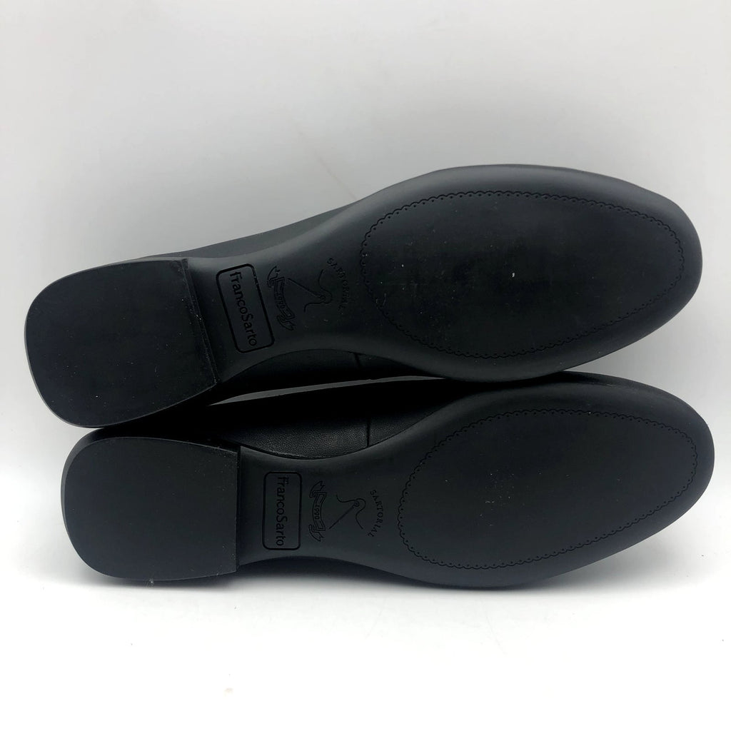 Franco Sarto Womens Faris Slip On Flats Size 9.5 Black Faux Leather Loafers NIB