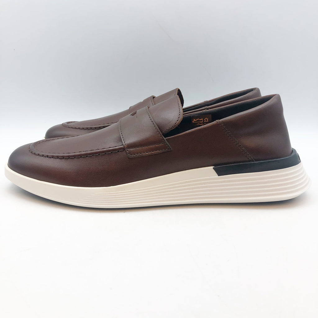 Wolf & Shepherd Crossover Loafers Mens 6.5 Womens 8 Brown Leather Slip On NIB