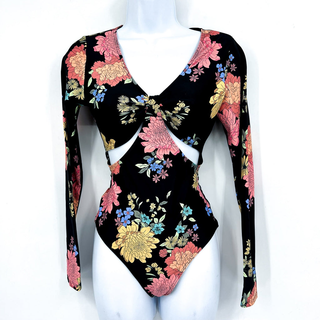 O'NEILL Women's Kali Floral Key West Surf Suit Medium Black Long Sleeve NWT