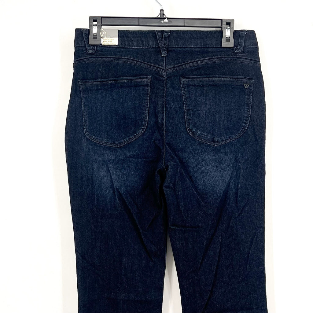 WIT & WISDOM Ab'Solution Itty Bitty Bootcut Jeans Size 8 Very Dark Blue NWT