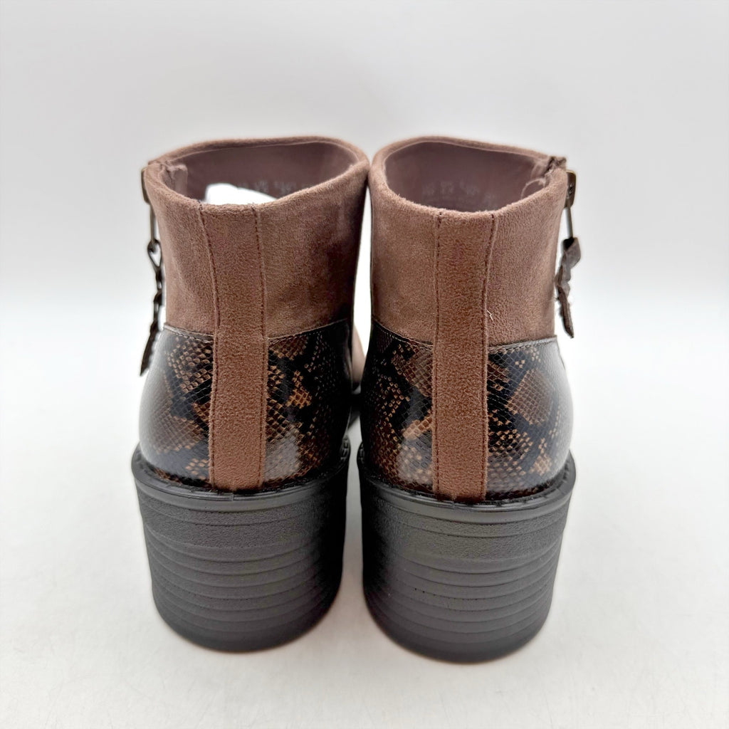 BZEES Womens Outgoing Ankle Booties Size 7 M EU 37 Brown Boots NIB