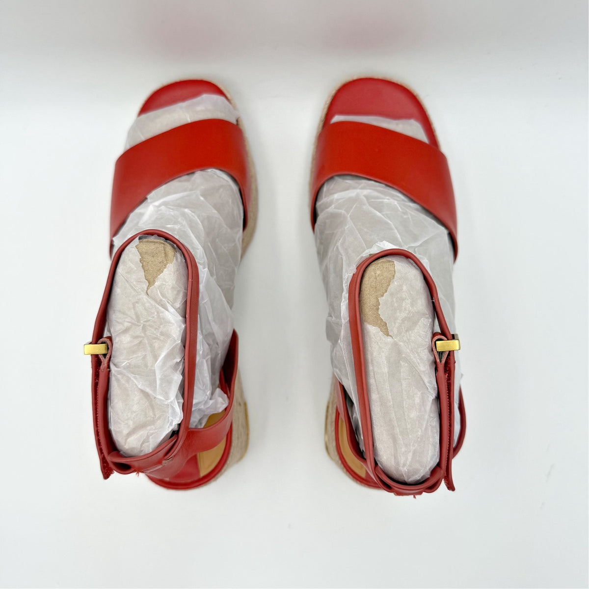 FRANCO Sarto Womens Tiffany Platform Espadrille Sandals Size 9 M Red Leather NIB