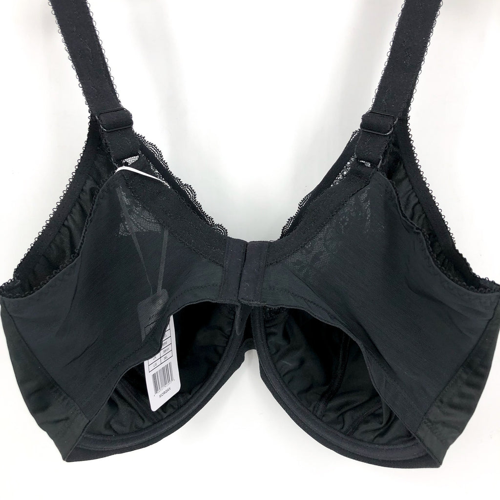 ELOMI Women's Morgan Underwired Banded Bra 38L Black Full Cup 4111 NWT