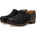 Dansko Womens Brenna Clogs EU 40 US 9.5 Black Burnished Suede Leather NIB