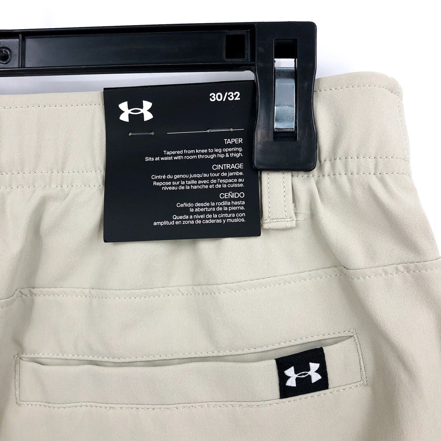 UNDER ARMOUR Mens Drive Tapered Fit Golf Pants 30x32 Tan Khaki Flat Front NWT