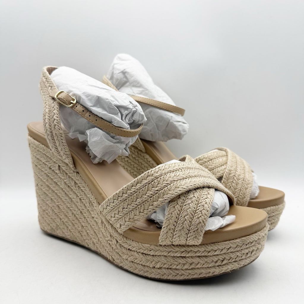 MIA Womens Alouette Wedge Sandal US 11 EU 42 Tan Natural Jute NWOB