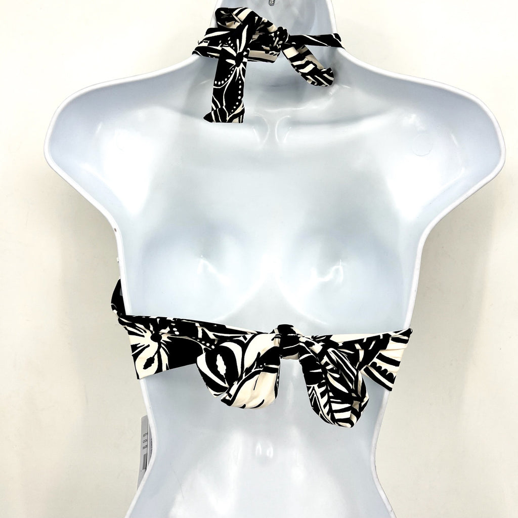 BLEU ROD BEATTIE Ciao Bella Banded Halter Top Size 4 Black White Floral NWT