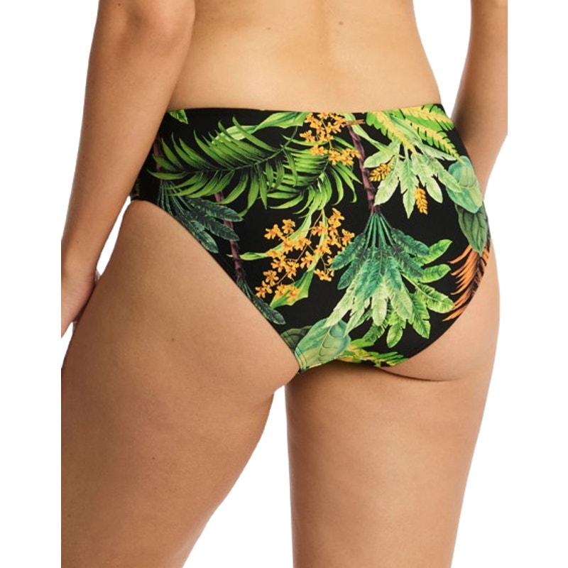 SEA LEVEL SWIM Women's Lotus Mid Rise Bikini Bottom Size 8 Black Green Print NWT