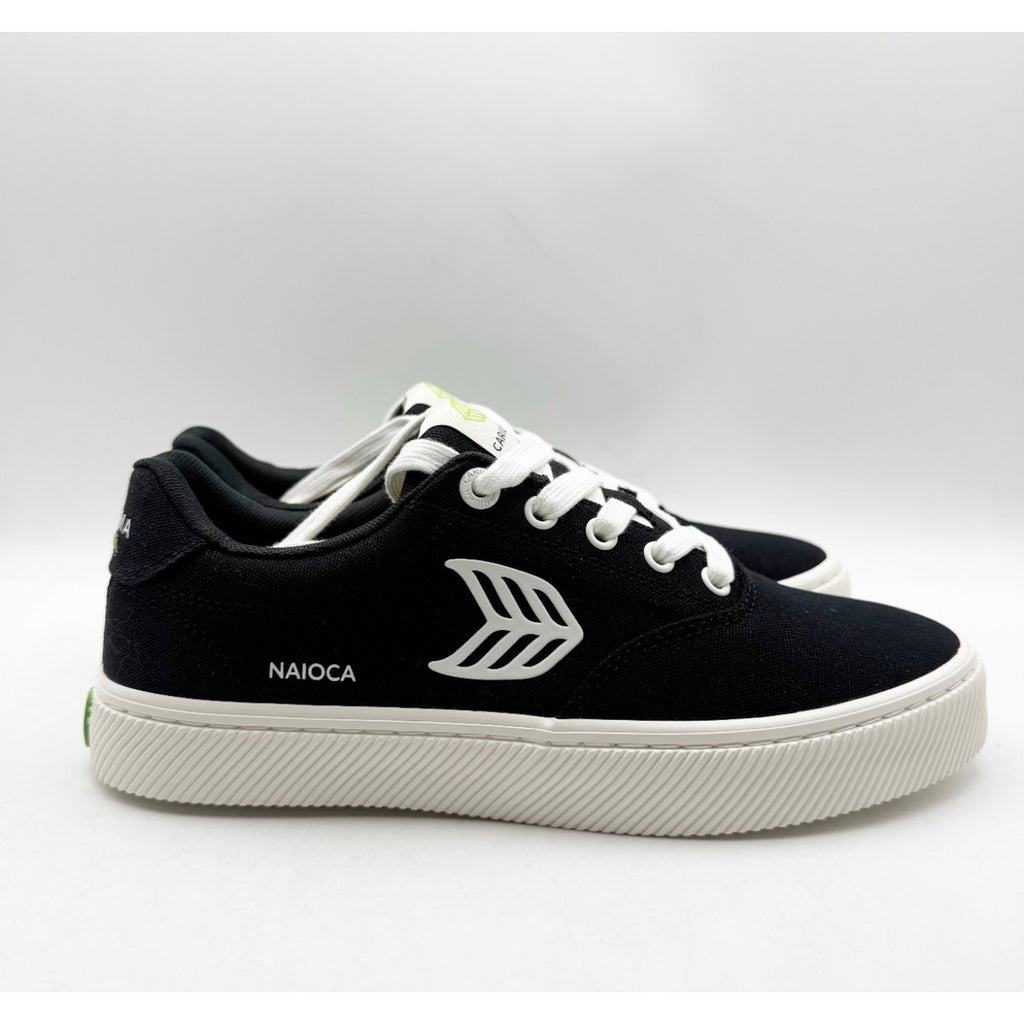 Cariuma Womens Naioca Sneakers Size 8.5 Black Off White Organic Canvas NIB