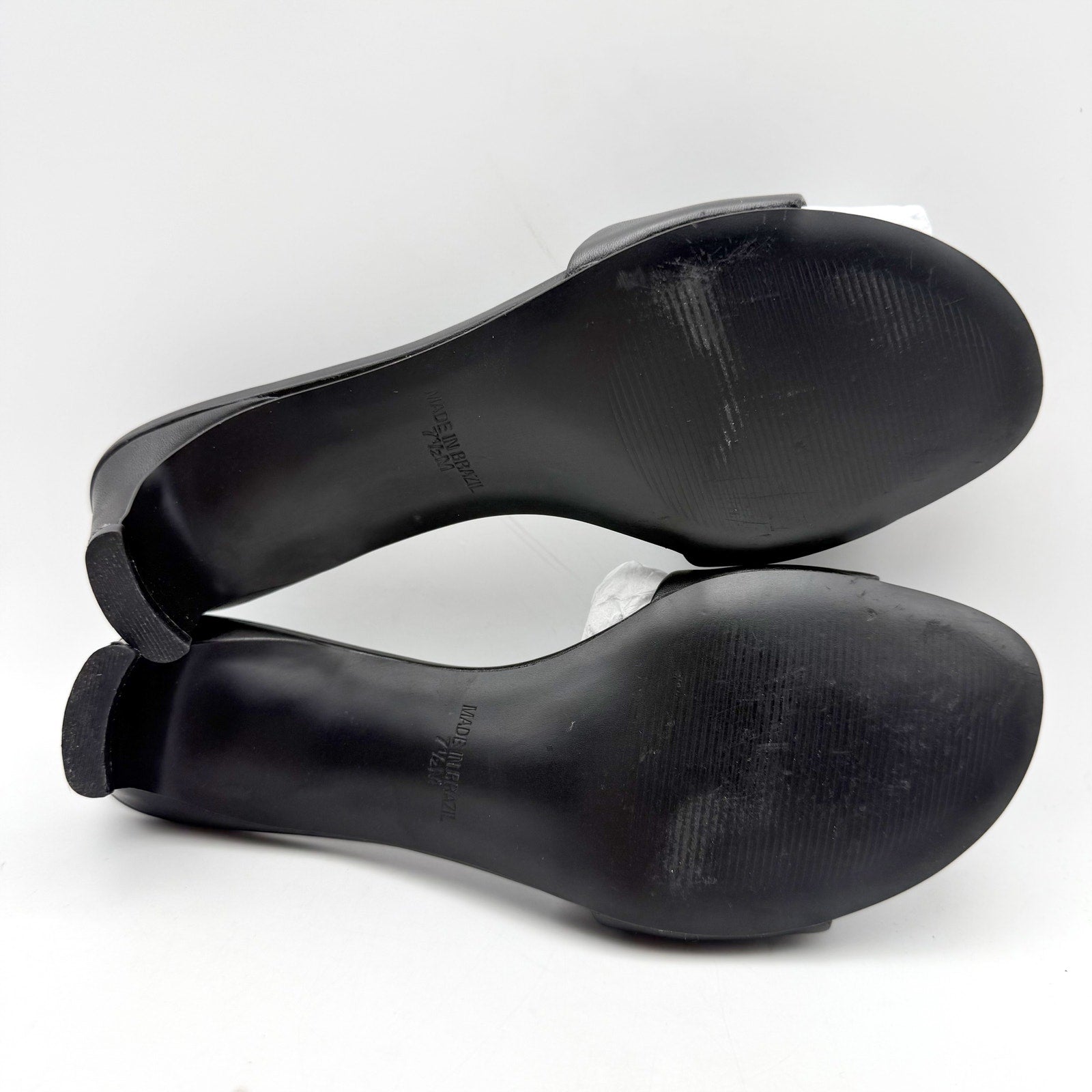 Steve Madden Womens Patsy Heeled Sandal US 7.5 M Black Vegan Leather NIB