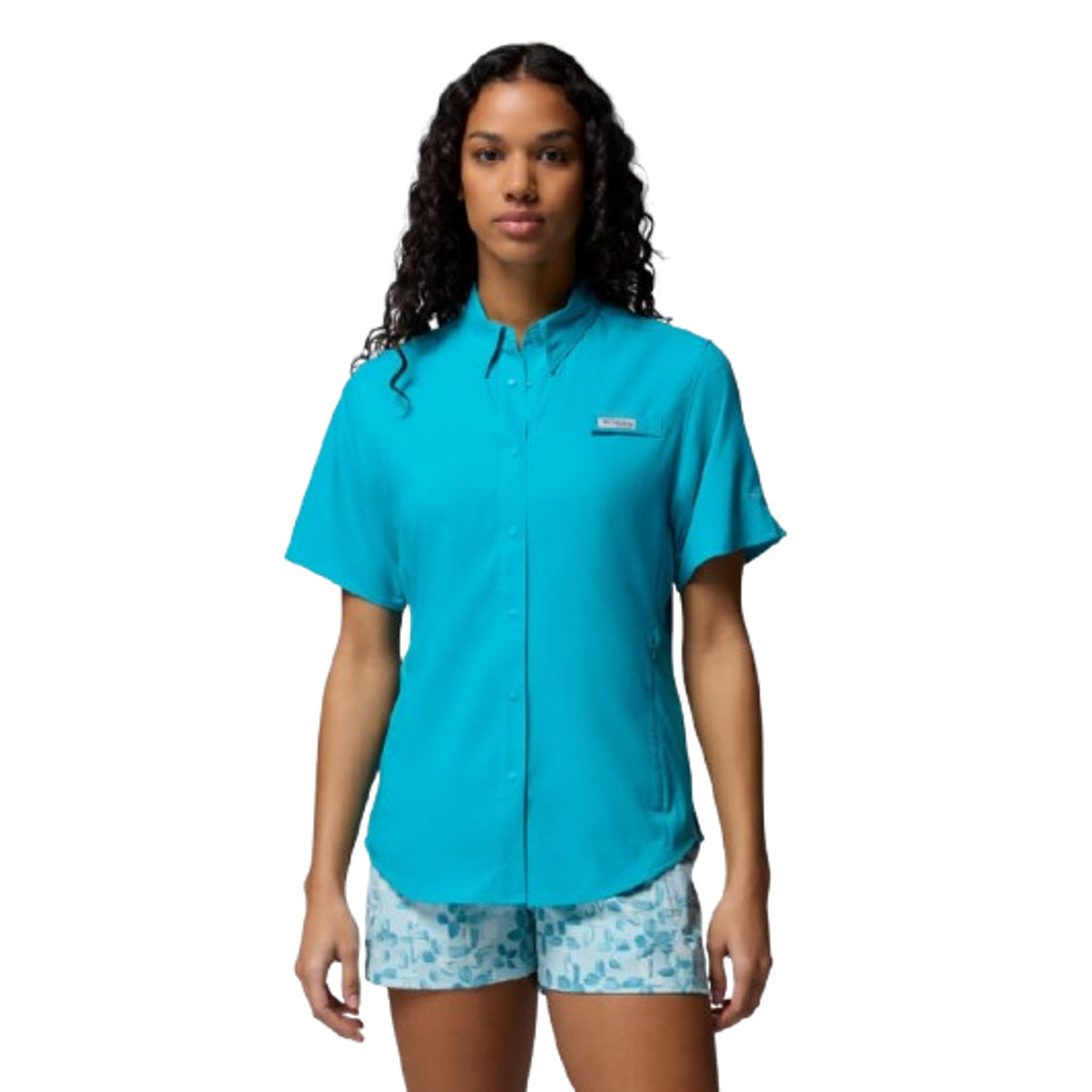 COLUMBIA Women's PFG Tamiami II Shirt XS Blue Ocean Teal Short Sleeve NWT