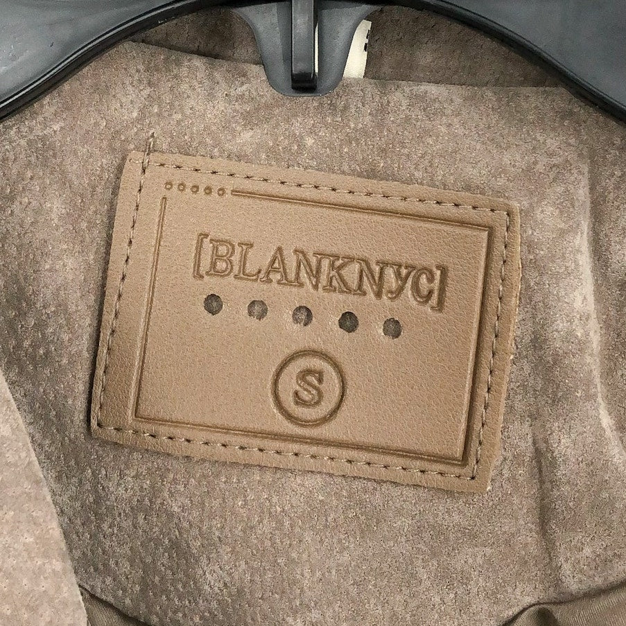 BLANKNYC Women's Cropped French Motorcycle Jacket Small Brown Taupe Leather NWT