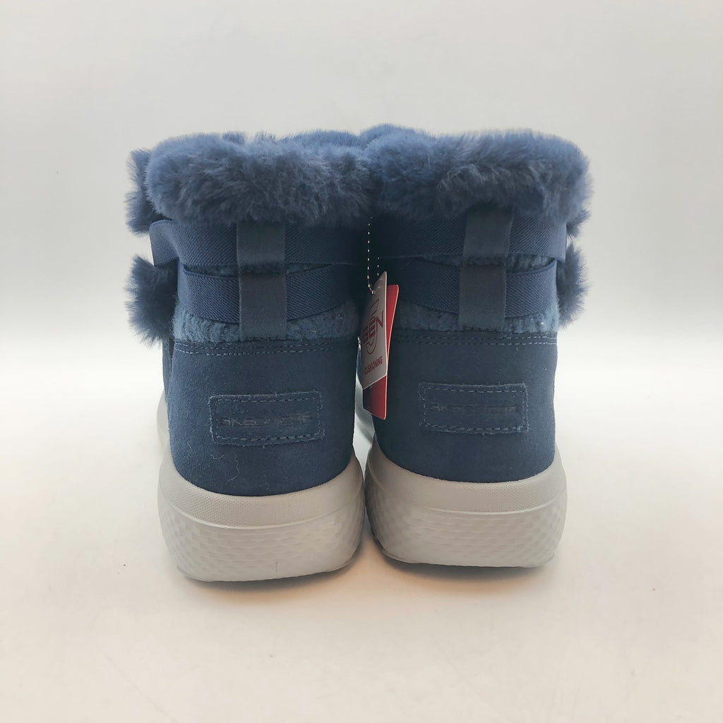 Skechers Women On-the-GO City Suede Boots 8.5 Wide Navy Blue Water Repellent NIB