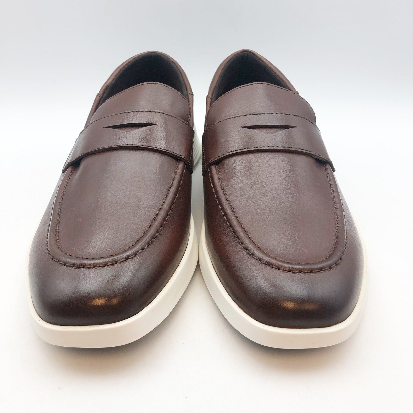 Wolf & Shepherd Crossover Loafers Mens 6.5 Womens 8 Brown Leather Slip On NIB