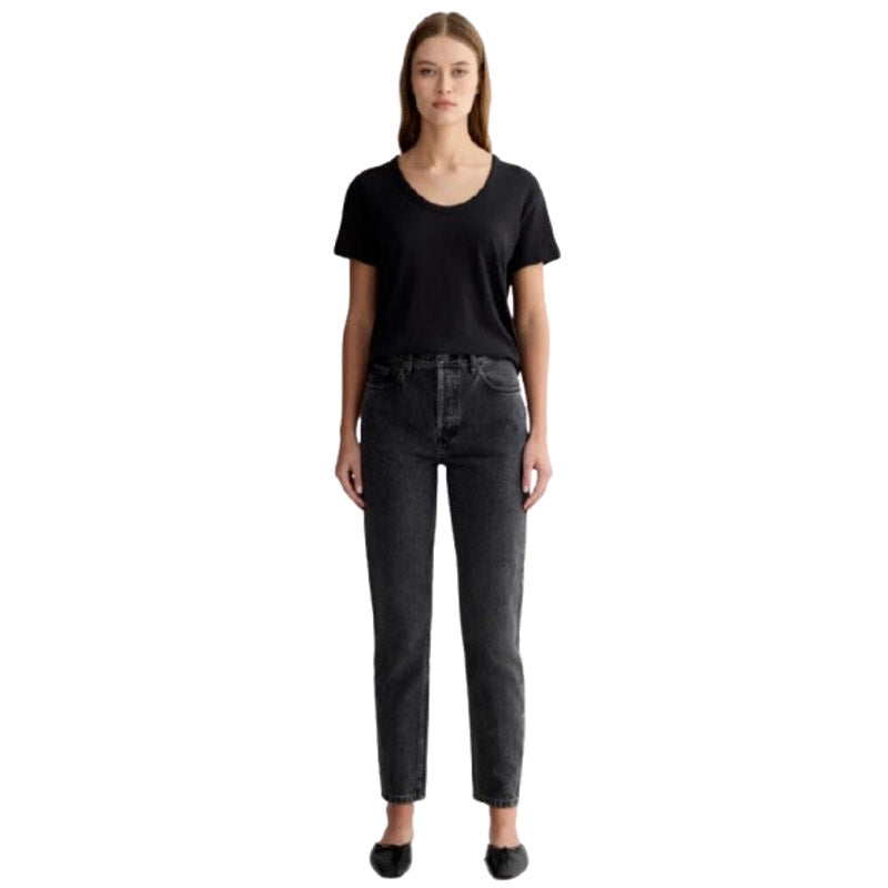 EVERLANE Women's The Air Scoop-Neck Tee Medium Black Short Sleeve NWT