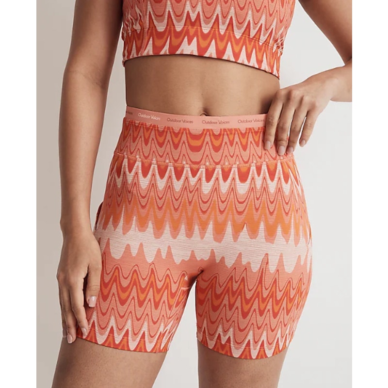OUTDOOR VOICES Women TechSweat 5" Thrive Shorts XXS Orange Grapefruit Helios NWT