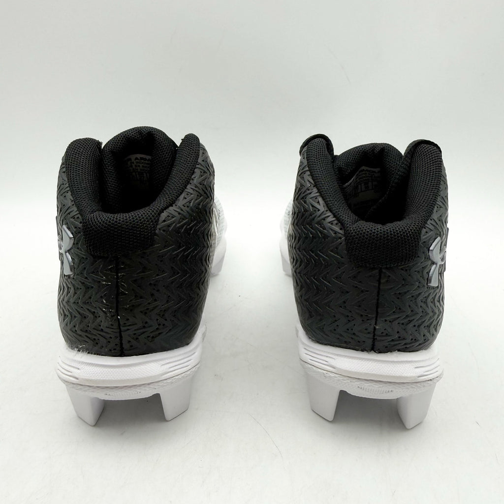 Under Armour Boys 10 Spotlight Franchise RM 4.0 Football Cleats Black White NIB