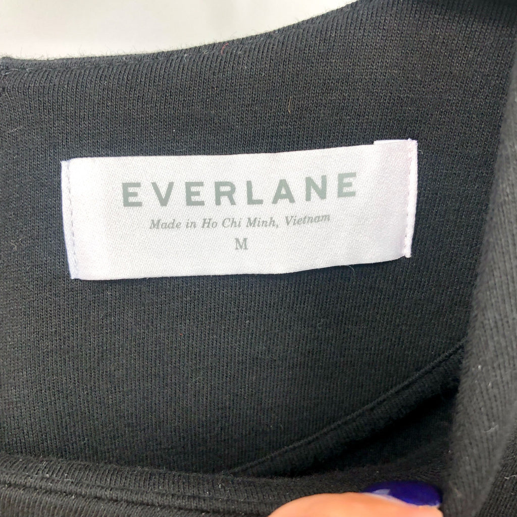 EVERLANE Scuba Tunic Dress Medium Black Knit 3/4 Sleeve NWOT