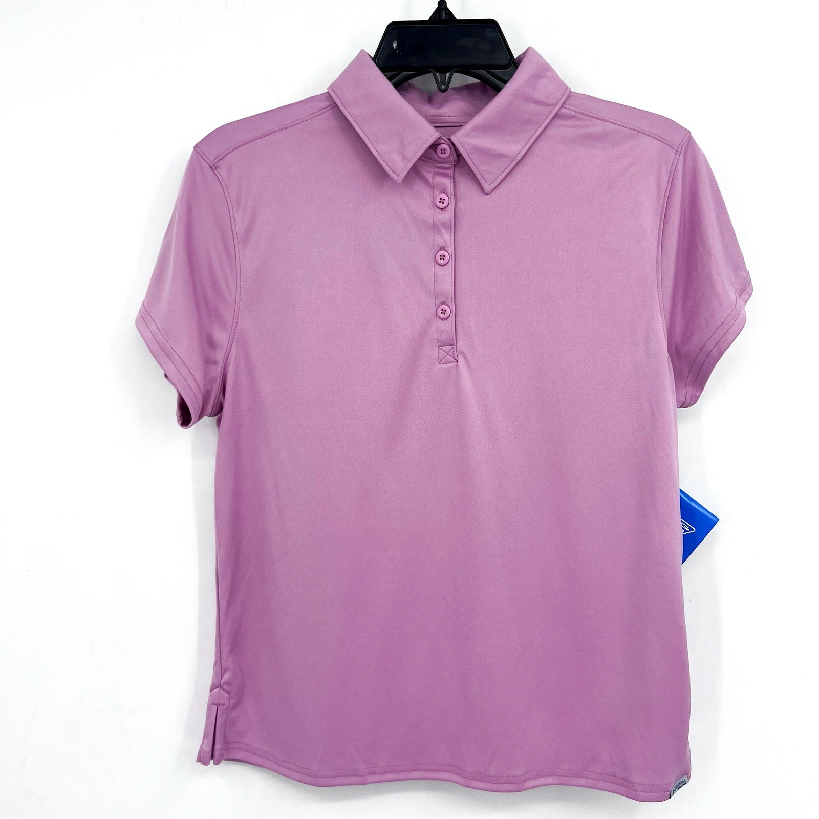 COLUMBIA Women's Tidal Tee Polo Shirt Medium Pink Minuet Short Sleeve UPF NWT