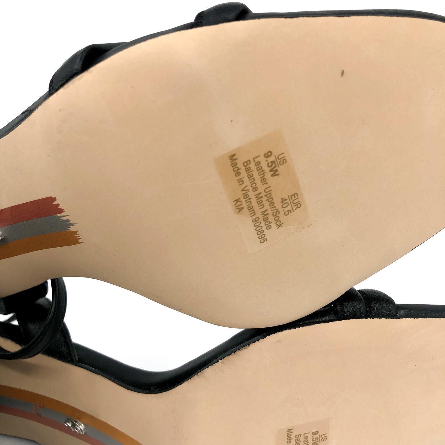 SAM EDELMAN Womens Kia Sandals 9.5 WIDE Black Block Heel Strappy Leather NWOB