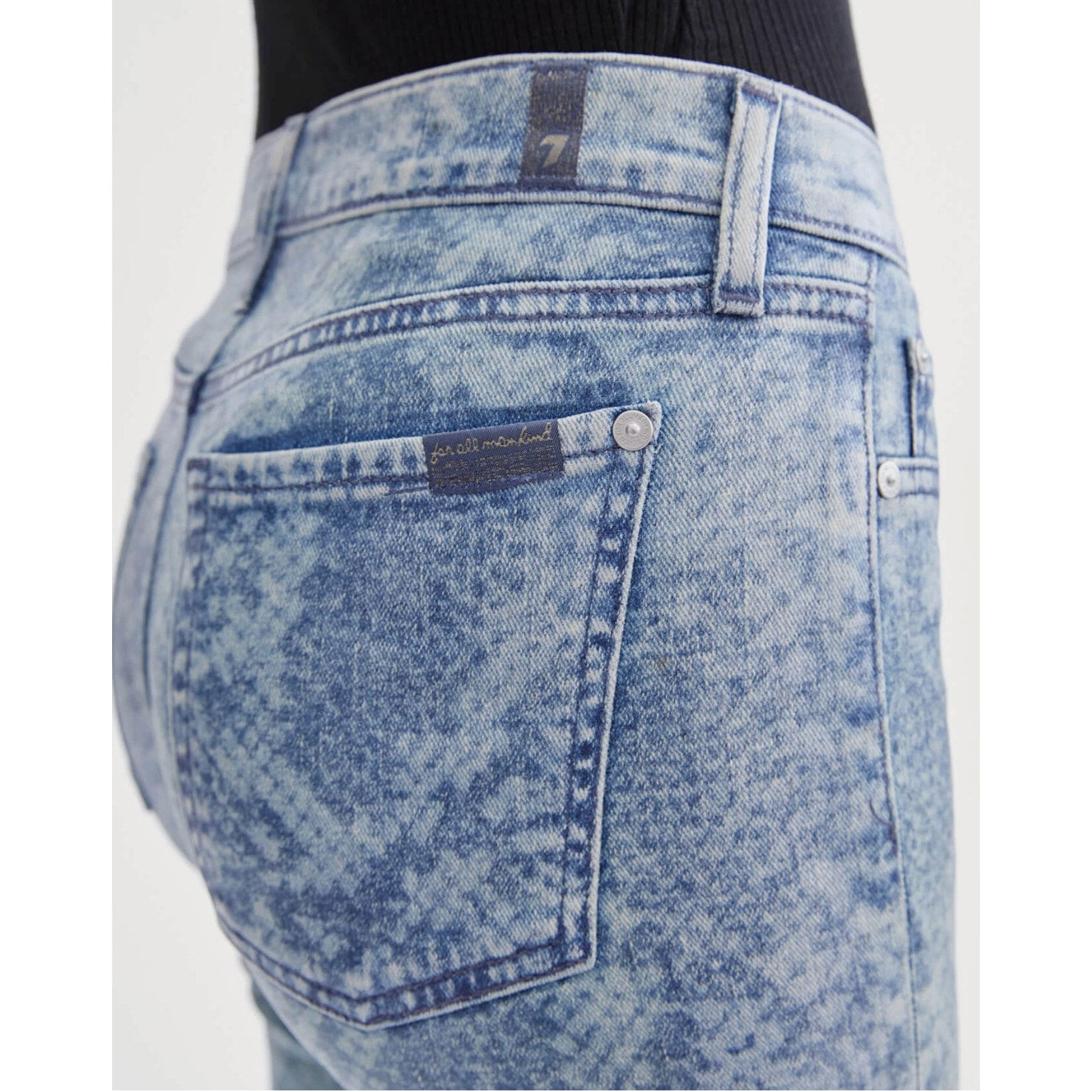 7 FOR ALL MANKIND Ankle Super Skinny Jeans Size 27 US 4 Blue Snake Acid Wash NWT